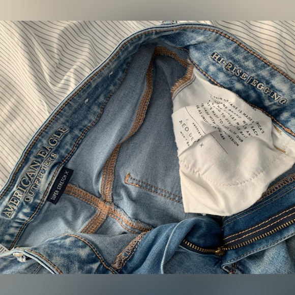 American Eagle Distressed Ripped High Rise Jegging Skinny Jeans - Picture 4 of 5